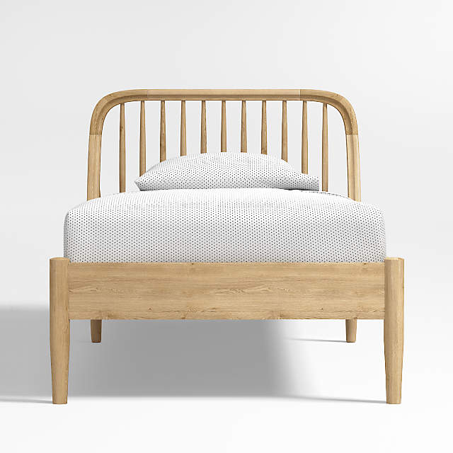 Bodie Oak Spindle Kids Twin Bed, Double Platform Bed Frame Canada