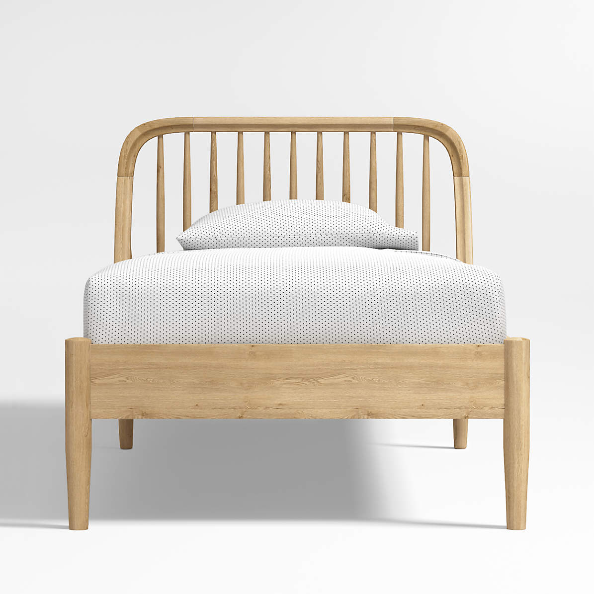 Bodie Oak Spindle Kids Twin Bed, Oak Twin Bed Frame With Storage