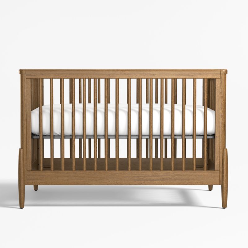 Bodie Flax Brown Wood Convertible Baby Crib - image 3 of 9