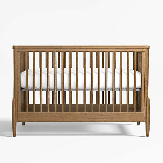 Bodie Flax Brown Wood Convertible Baby Crib