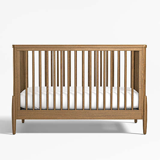 Bodie Flax Brown Wood Convertible Baby Crib