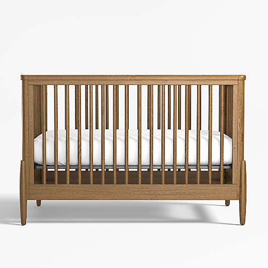 Bodie Flax Brown Wood Convertible Baby Crib