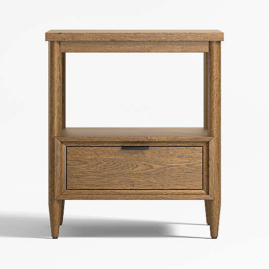 Bodie 20" Flax Brown Medium Wood Kids Nightstand with Drawer