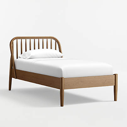 Bodie Spindle Flax Brown Wood Kids Twin Bed