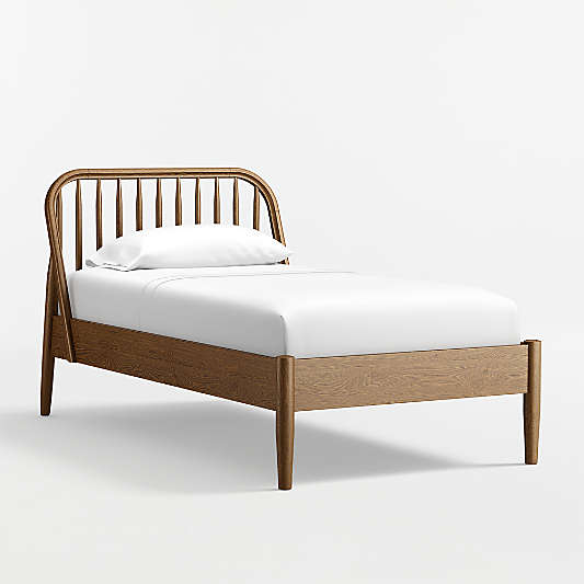 Bodie Spindle Flax Brown Wood Kids Bed