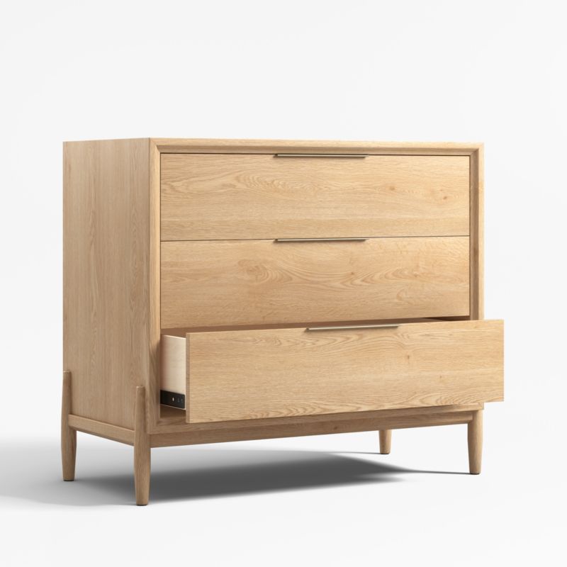 Bodie Natural Oak Wood Narrow 3-Drawer Kids Dresser - image 4 of 7