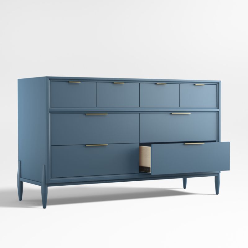 Bodie Blue Wood Wide 8-Drawer Kids Dresser - image 5 of 6