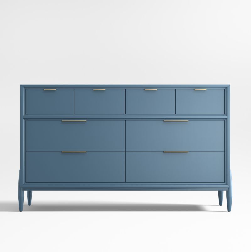 Bodie Blue Wood Wide 8-Drawer Kids Dresser - image 0 of 6