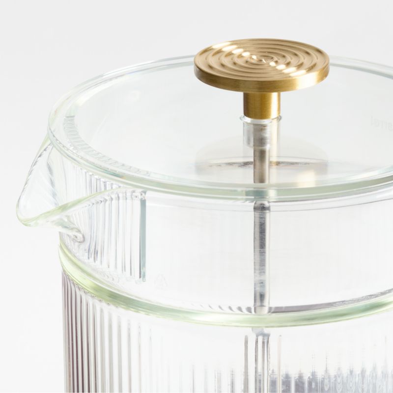 Bodum x Crate & Barrel Verona Clear Double Wall French Press with Brass Knob - image 3 of 4