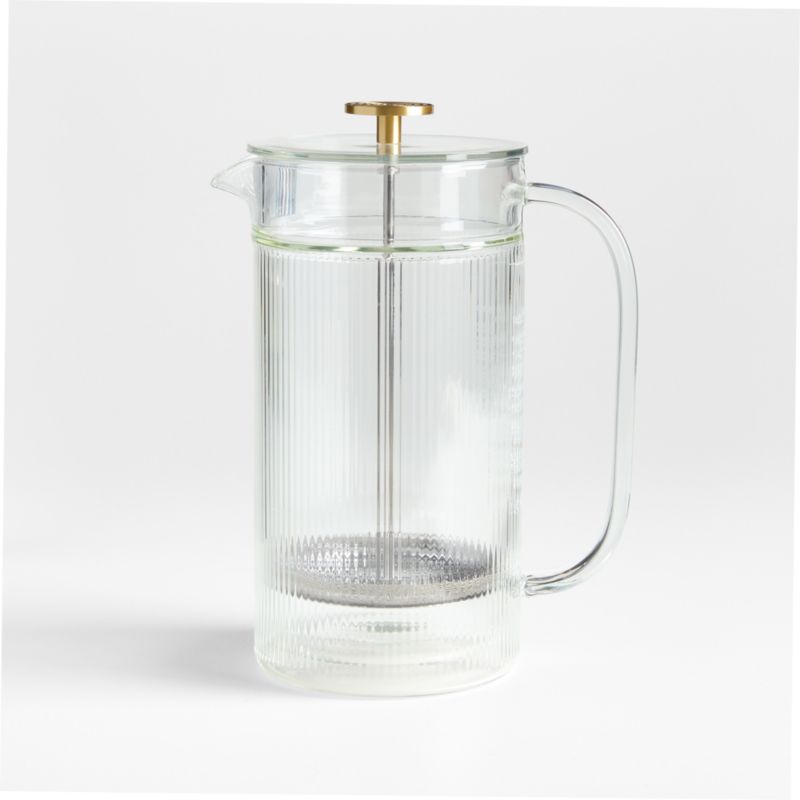 Bodum x Crate & Barrel Verona Clear Double Wall French Press with Brass Knob - image 2 of 4