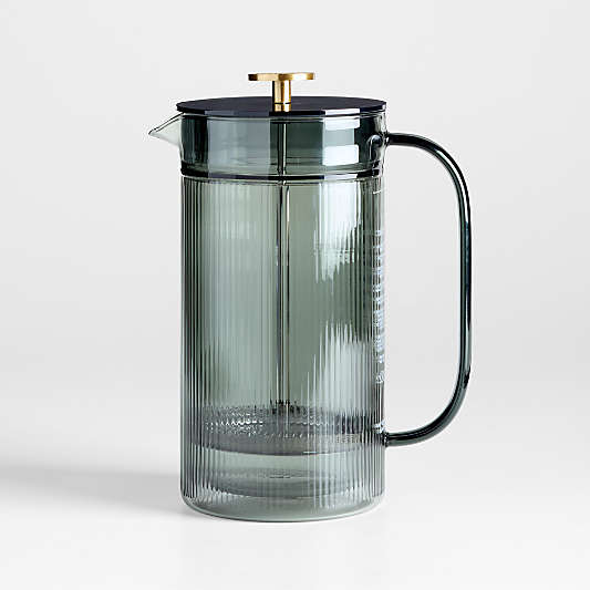 Bodum x Crate & Barrel Verona Smoke Double Wall French Press with Brass Knob