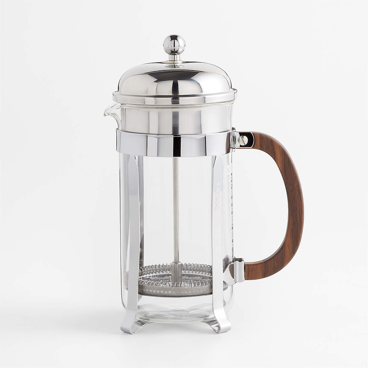 Bodum Chambord Stainless Steel 34Oz. French Press with Walnut Wood Handle + Reviews Crate