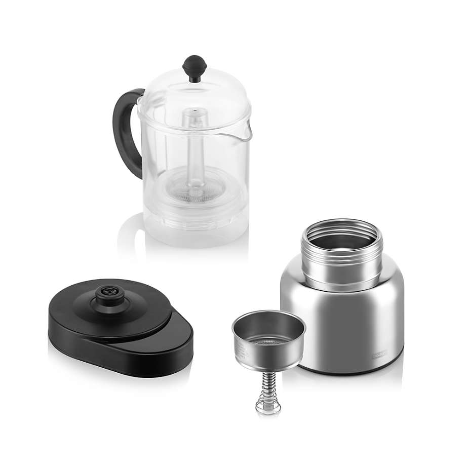 Bodum Chambord Stainless Steel 34-oz. French Press with Walnut Wood Handle | Crate & Barrel