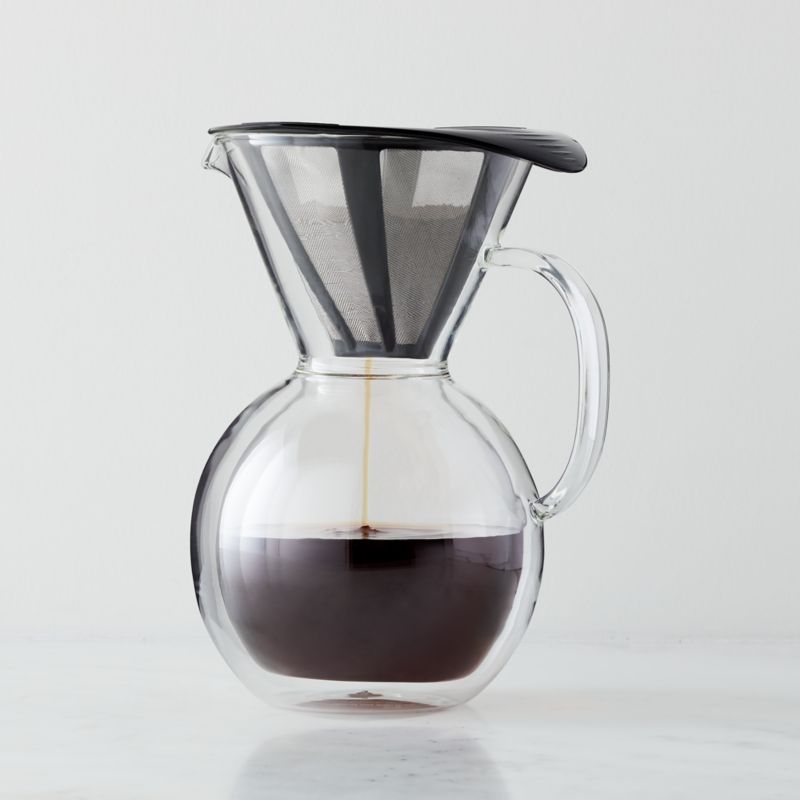 Coffee Maker, Glass Coffee Maker Coffee Serving Pot Pour over Coffee Maker  Coffee Maker for Home Office Coffee Shop Bar Counter(300ML)