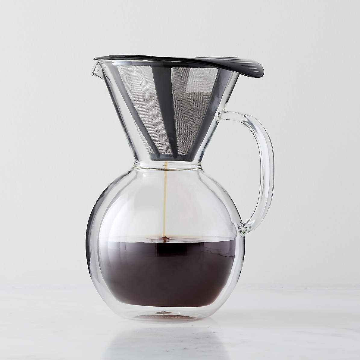 Pour Over Coffee Maker 20 oz,Pour Over Coffee Dripper Glass Carafe,Pour Over Coffee Maker with Handle,Pour Over Coffee Maker with Borosilicate Glass Carafe