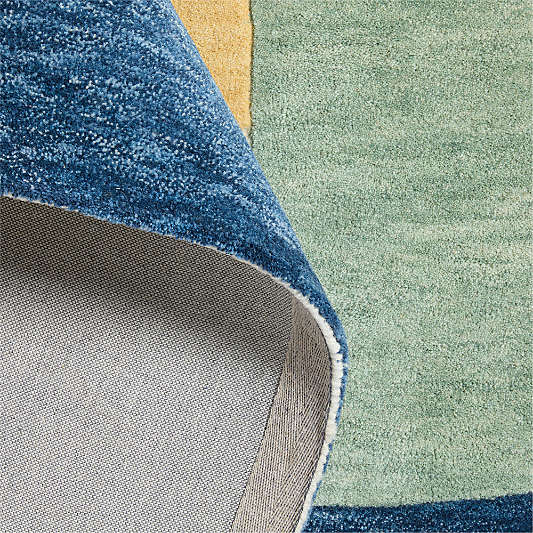 Bold Colorblock Wool Kids Area Rug