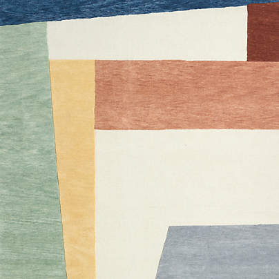 Bold Colorblock Wool Kids 12"x18" Rug Swatch