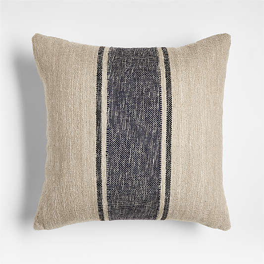 Indigo Blue 20"x20" Bold Stripe Outdoor Throw Pillow