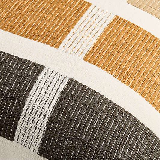 Bole Road Mombasa Ethiopian Cotton 20"x20" Beige Throw Pillow with Microfiber Insert