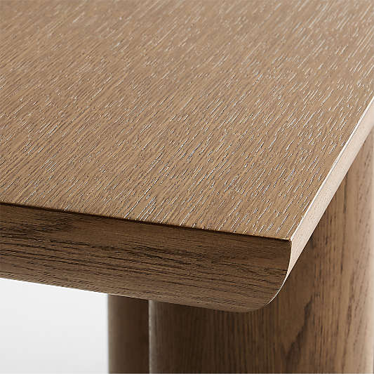 Bomen Asymmetrical Brown Oak Wood 66" Console Table