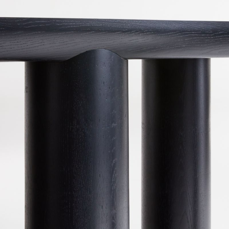 Bomen 66" Asymmetrical Black Oak Wood Console Table - image 13 of 20