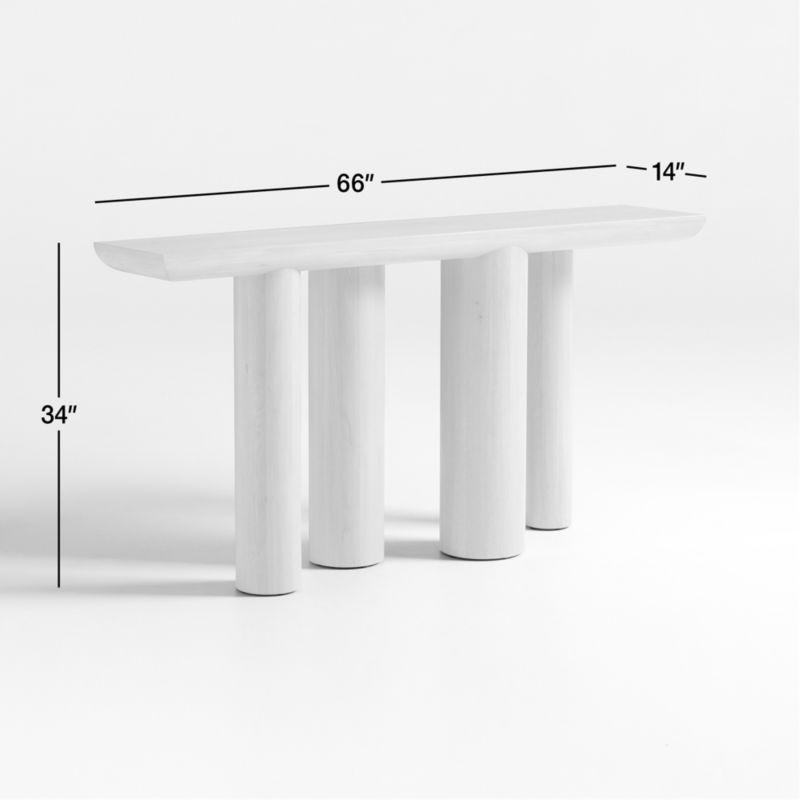 View Bomen 66" Asymmetrical Natural Oak Wood Console Table - image 3 of 13