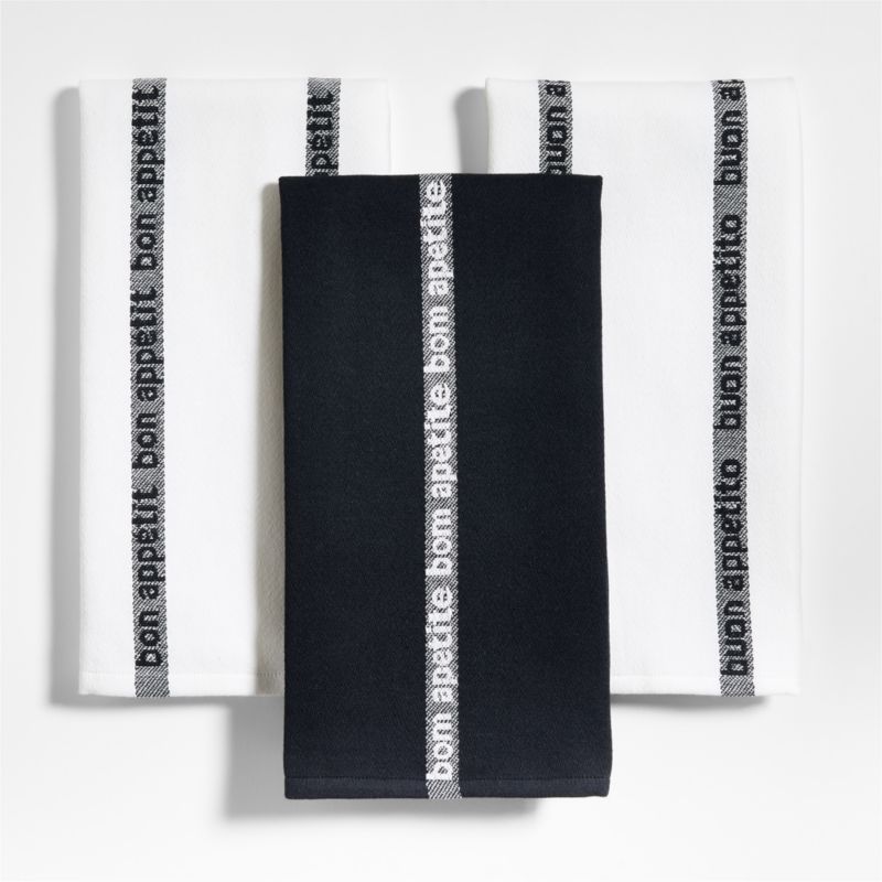 French Market Black Kitchen Towel Set