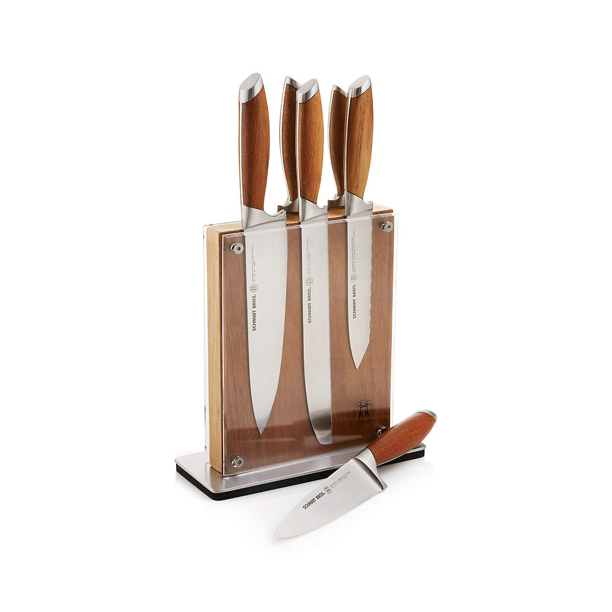 Schmidt Brothers Cutlery Bonded Teak 7-Piece Knife Block Set