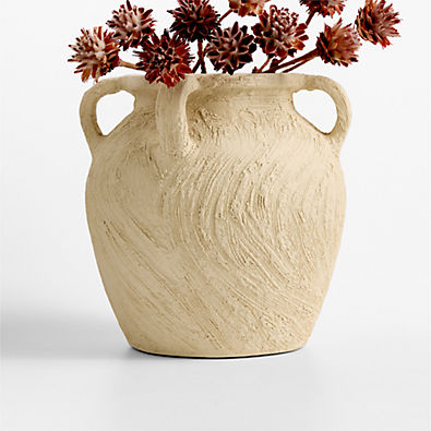 View Beach Sand White Vase 11.25" details