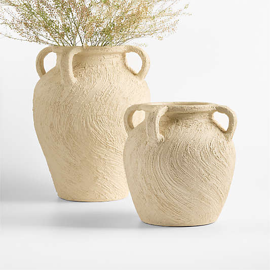 Beach Sand White Vase 11.25"