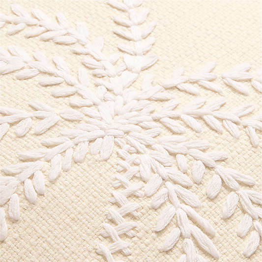 Embroidered Palm Tree 20"x20" Ivory Throw Pillow Cover