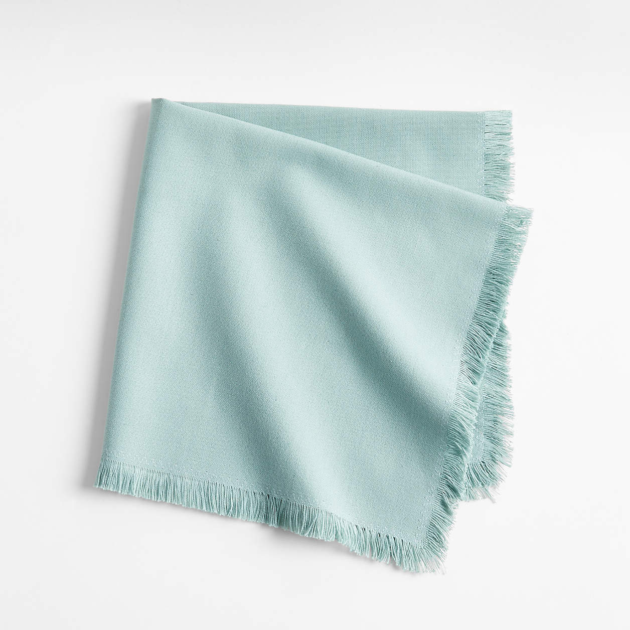 Craft Quiet Blue Cotton Fringe Napkin + Reviews Crate & Barrel
