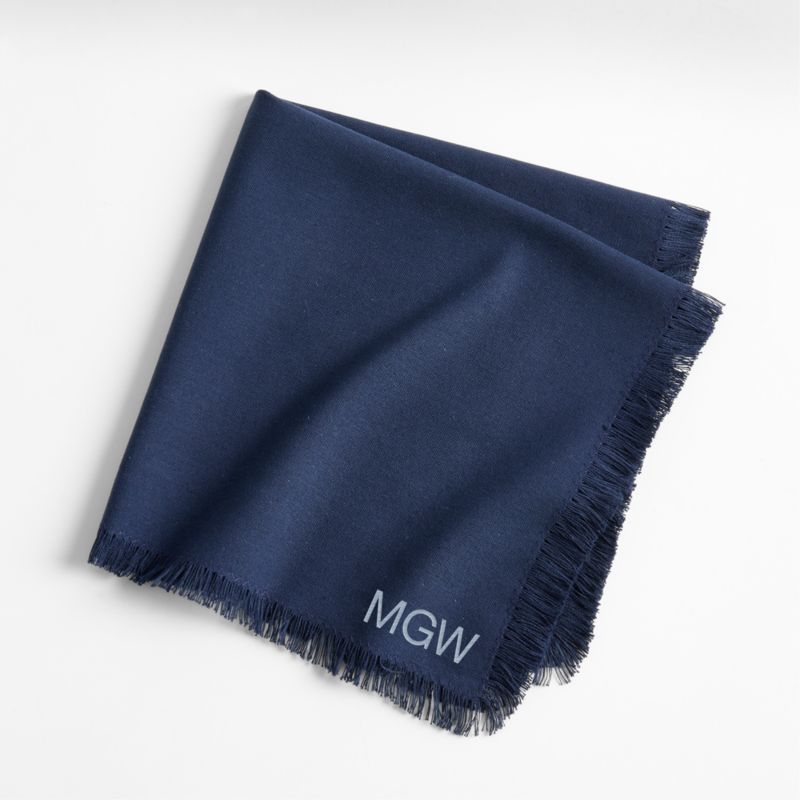 Craft Deep Indigo Organic Cotton Fringe Napkins, Set of 4