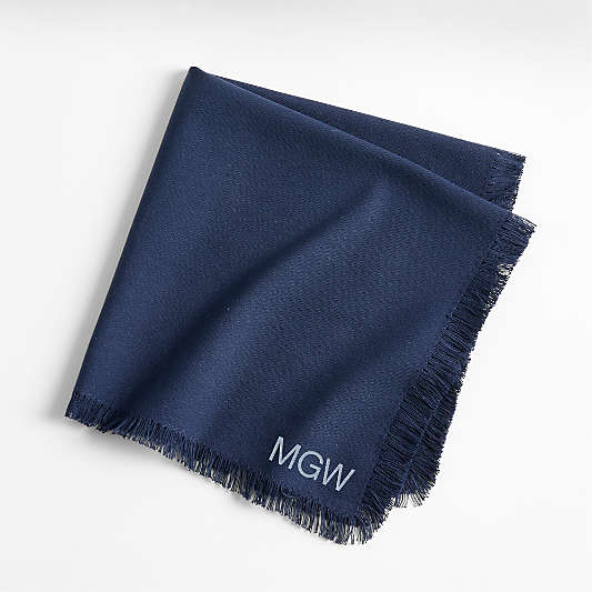 Craft Deep Indigo Organic Cotton Fringe Napkins, Set of 4