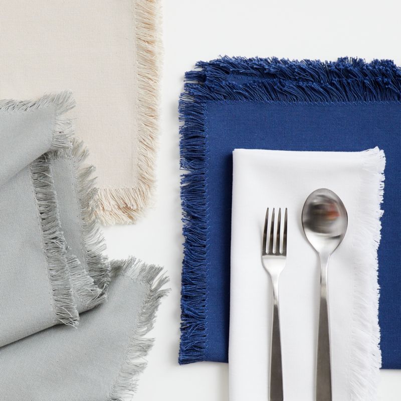 Craft Crisp White Organic Cotton Fringe Napkins, Set of 8 - image 1 of 10