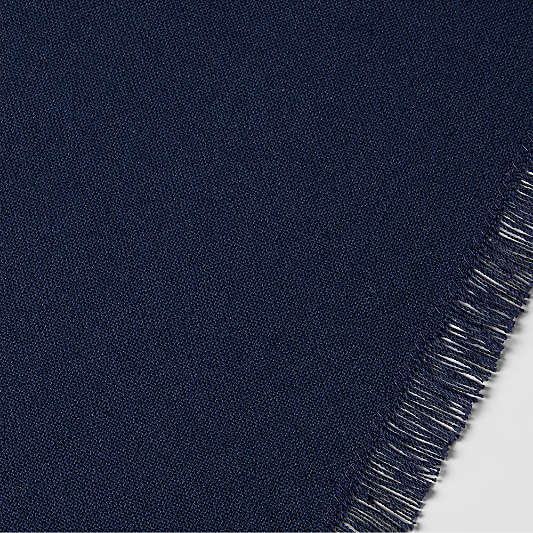 Craft Fringed Deep Indigo Cotton Table Runner 90"