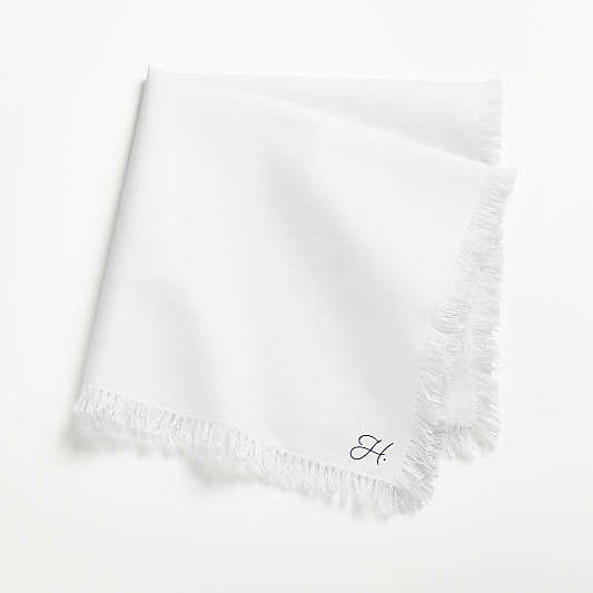 Craft 120" Crisp White Organic Cotton Fringe Table Runner