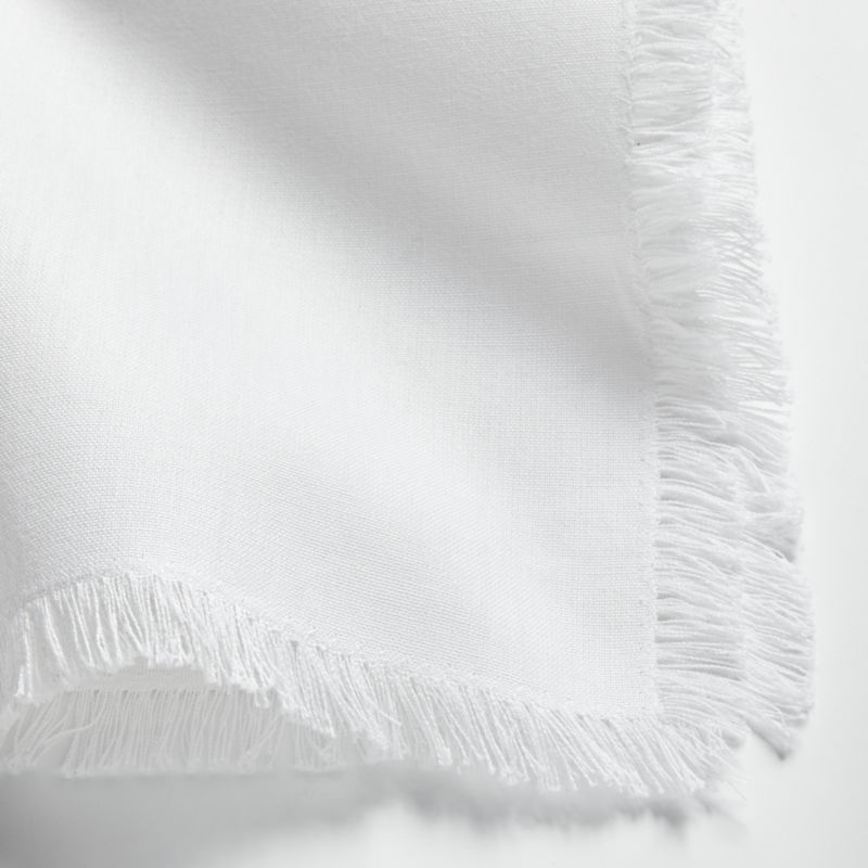 Craft Crisp White Organic Cotton Fringe Napkins, Set of 8 - image 7 of 10