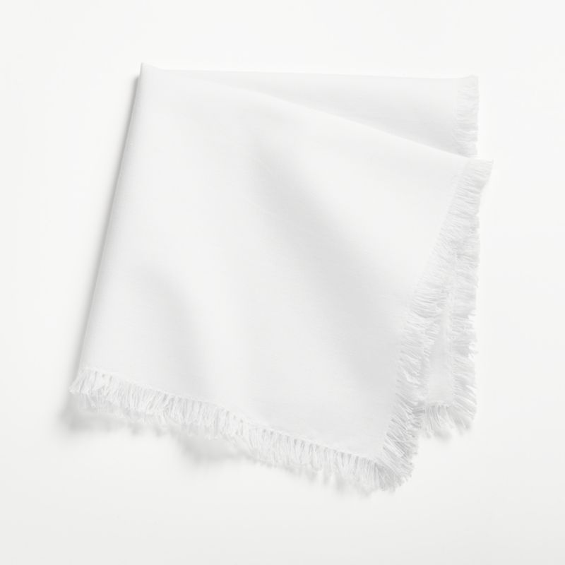 Craft Crisp White Organic Cotton Fringe Napkins, Set of 8 - image 8 of 10