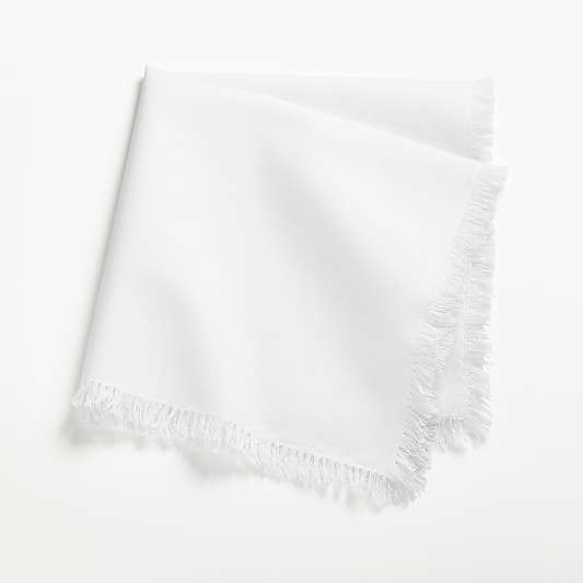 Craft Crisp White Organic Cotton Fringe Napkin