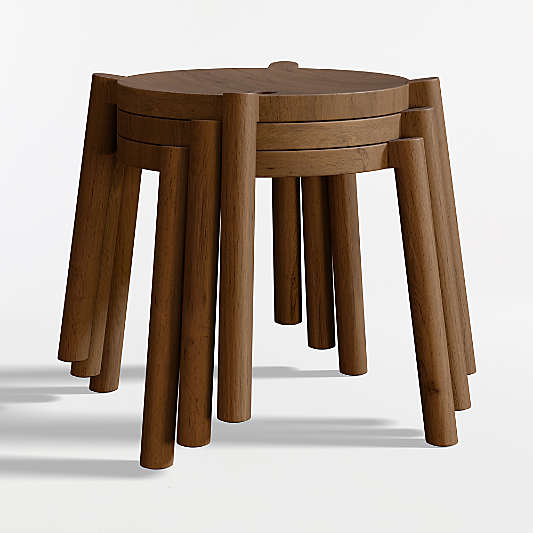 Bonnie Deep Brown Kids Stackable Play Stool