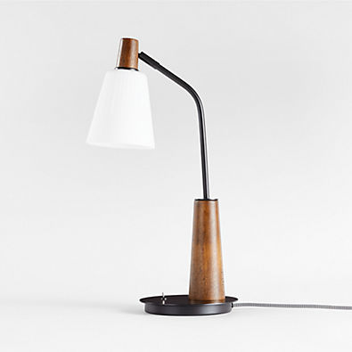 View Shinola Book Milk Glass and Metal Desk Lamp details