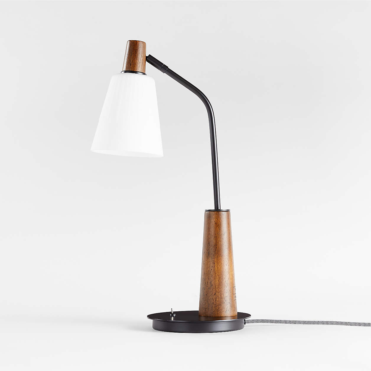 Shinola Book Milk Glass and Metal Desk Lamp + Reviews Crate & Barrel