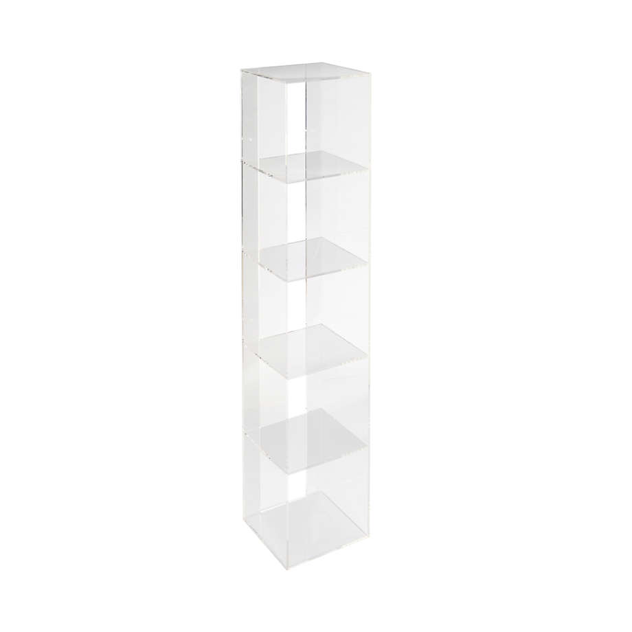 Acrylic Toy Storage Shelf Bookcase, White Floating Vertical Bookshelves
