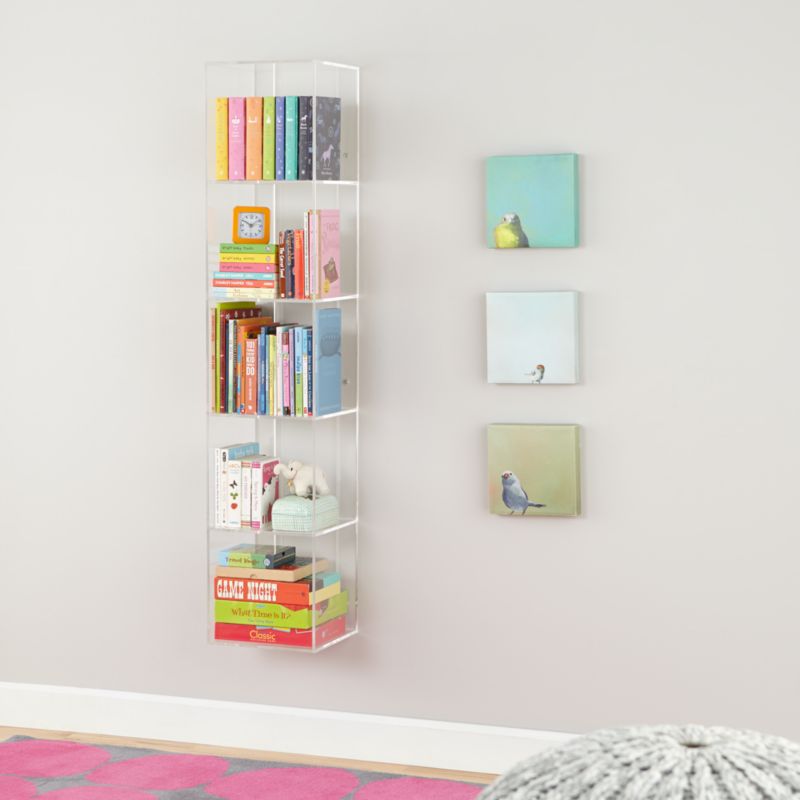 Now You See It Clear Acrylic 5-Bin Floating Shelf Bookcase - image 8 of 17