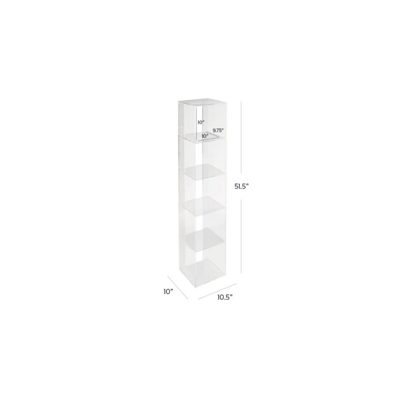 View Now You See It Clear Acrylic 5-Bin Floating Shelf Bookcase - image 3 of 17