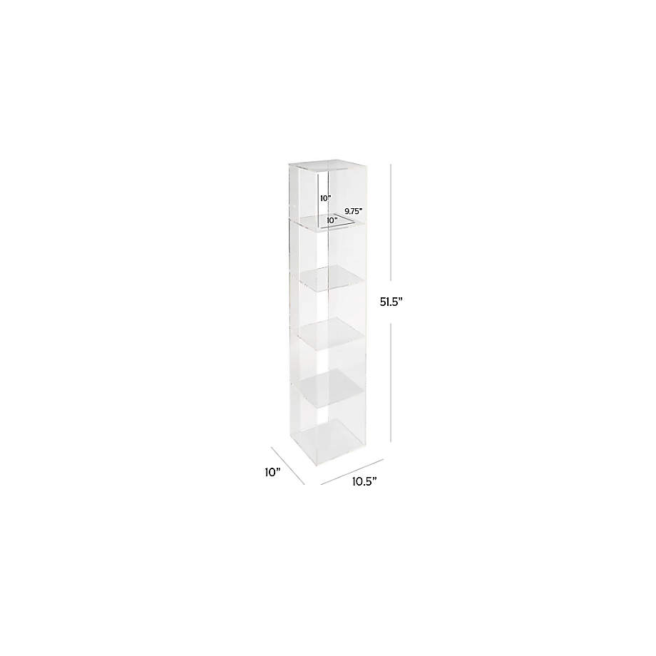 Now You See It Clear Acrylic 5-Bin Floating Shelf Bookcase +