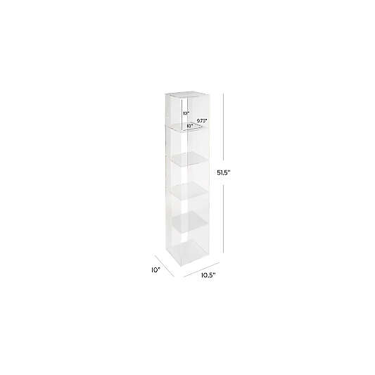 Now You See It Clear Acrylic 5-Bin Floating Shelf Bookcase