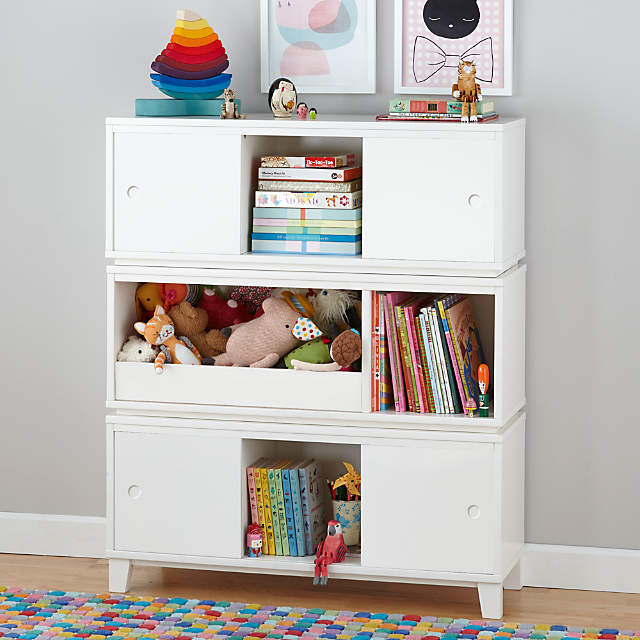 District 2 Cube Warm White Stackable, Rollins Stacking Bookcase Cubes