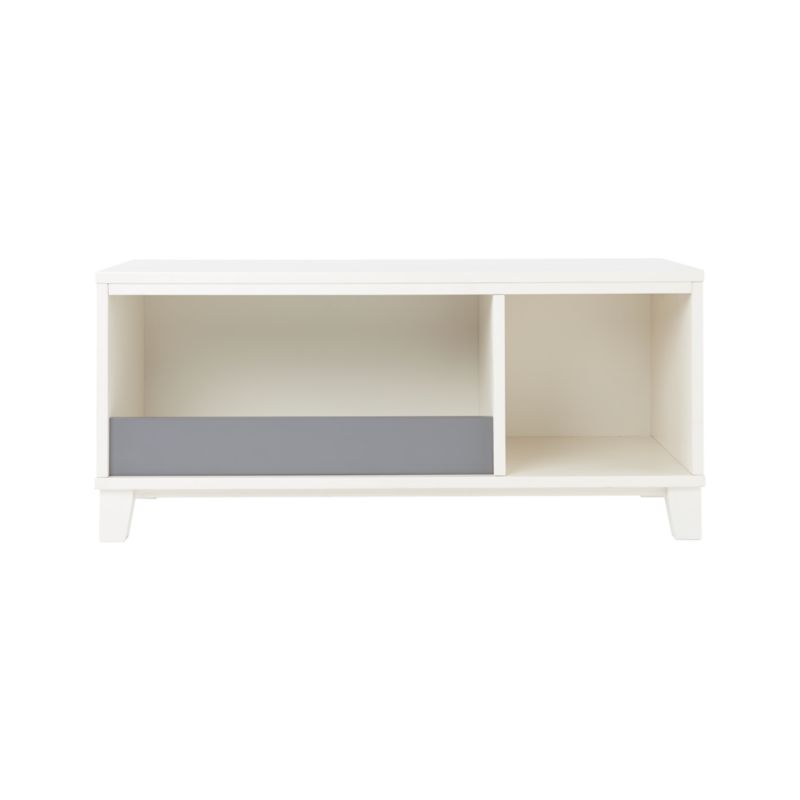 District Bookcase Warm White Wood Front Panel